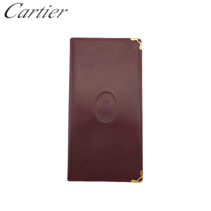 カルティエ 長札入れ 札入れ レディース メンズ 角プレート マストライン Cartier 中古