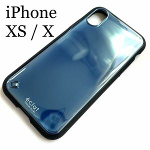 iPhone XS/X用ハードケース★タフ/スリム/ガラス調/全周エアクッション