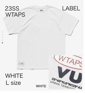 23SS WTAPS LABEL SS WHITE L size Tシャツ 白 ロゴ Tee 半袖 バックプリント / design sign college 24