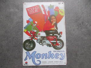 新品※レトロブリキ看板/アンティーク加工/HONDA Monkey ホンダモンキー