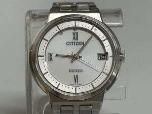 シチズン CITIZEN エクシード EXCEED ソーラー電波時計 H113-T014020 メンズ腕時計 稼働品