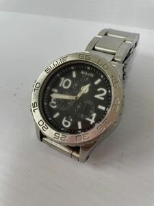 【54157.1102Ｈ】　中古　NIXON ニクソン　メンズ　腕時計　THE42-20　CHRONO シルバー　クォーツ　アナログ　不動 ジャンク　