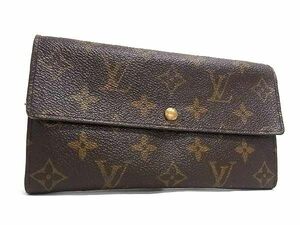 1円 LOUIS VUITTON ルイヴィトン M61725 モノグラム ポシェット ポルトモネ クレディ 二つ折り 長財布 ウォレット ブラウン系 AY5359