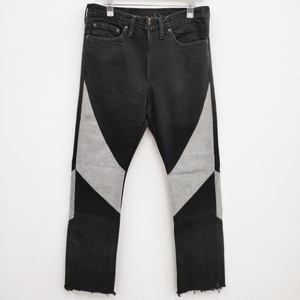 77circa 新品 circa make AJ cutback denim pants 定価31900円 加工 リメイク 34 デニムパンツ ブラック ナナナナサーカ 4-0810G F96979