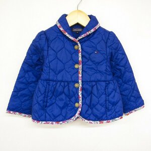 トミーヒルフィガー ナイロンジャケット ジャンパー 中綿入り アウター ベビー 女の子用 80サイズ ブルー TOMMY HILFIGER