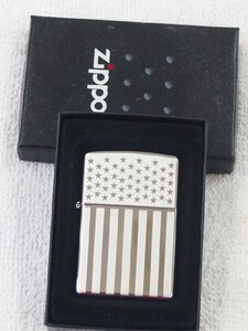 ◆◇ZIPPO 　ジッポ　ライター　「アメリカ国旗」　ケース付き　　未使用保管品 ！◇◆