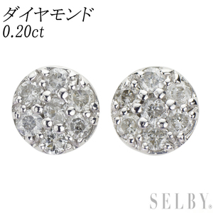 K18WG ダイヤモンド ピアス 0.20ct 新入荷 出品1週目 SELBY