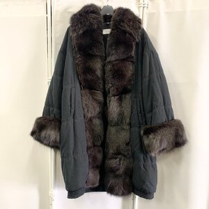 s001 Z17(100) Max Mara マックスマラ コート ファー 毛皮 ダウン 中綿 ブラック