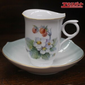 極美品 入手困難 マイセン Meissen レア 苺の花 グリーン 野苺 野イチゴ カップ&ソーサー 自然主義 辻堂店