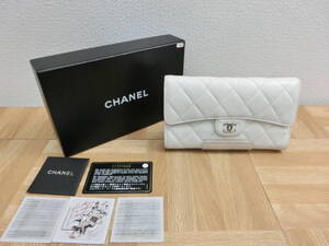 it/318263/2301/シャネル　CHANEL　マトラッセ　キャビアフラップ　長財布　ココマーク：シルバー/ホワイト/値下げ