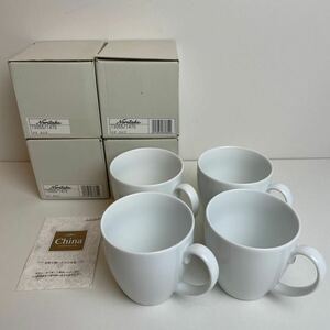 noritake ノリタケ　COTYWHITE コーヒーカップ　コップ　4点セット　ティーカップ マグカップ 白磁 洋食器 レトロ ビンテージ はこの有り