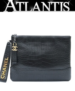 【広尾店】極美品 シャネル CHANEL ストラップ付クラッチバッグ クロコ型押し 【15192】