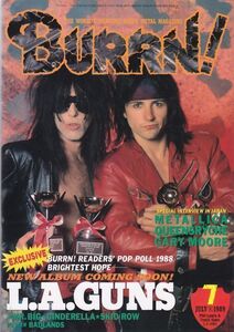 BURRN! L.A.GUNS/METALLICA/QUEENSRYCHE/GARY MOORE/MR.BIG/CINDERELLA/SKID ROW/BADLANDS/ヘヴィ・メタル・マガジン1989年7月号