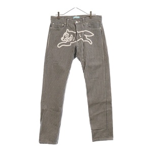 ICE CREAM アイスクリーム WASHED DENIM PANTS ウォッシュド ストライプ デニムパンツ ICJP231P004 ネイビー/ホワイト