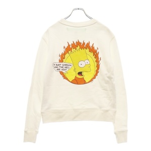 OFF-WHITE オフホワイト 19SS FLAMED BART SLIM CREWNECK フレイムバート クルーネック スウェットトレーナー ホワイト OMBA025S19D25035