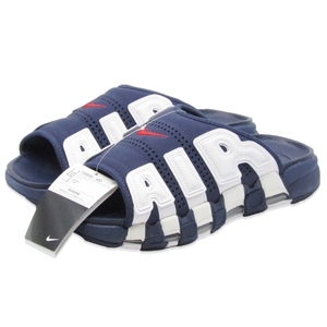 未使用 NIKE ナイキ 29cm AIR MORE UPTEMPO SLIDE FQ8699-400 MIDNIGHT NAVY/UNIVERSITY RED-WHITE-CLEAR 22001418