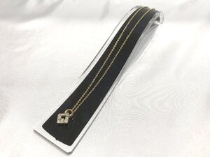 ■【YS-1】 ジバンシィ GIVENCHY Gロゴ ネックレス ■ 石付き クリア系 × GP ゴールド系 トップ1.2cm×1.2cm 【同梱可能商品】■D