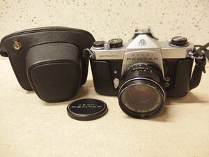 1240145w【ASAHI PENTAX SPOT MATIC フィルムカメラ】アサヒ/ペンタックス/シャッターOK/ケース付き/14.1×10×H9.8cm程/中古品