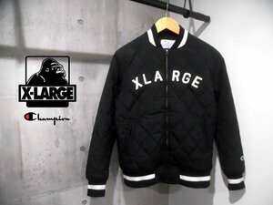 XLARGEエクストララージ CHAMPIONチャンピオン QUILTED BOMBER JKTアーツロゴワッペン ボンバージャケットS/THERMOLITE スタジャン/C8-J610