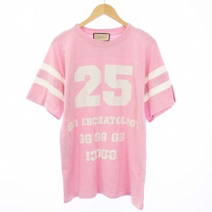 グッチ GUCCI 25 Eschatology T-shirt Tシャツ カットソー 半袖 ロゴプリント XXS ピンク 660744 /KH メンズ