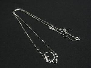 1円 ■美品■ ChristianDior クリスチャンディオール ネックレス ペンダント アクセサリー レディース シルバー系 FL1907