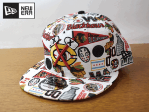 F331《未使用品》NEW ERA ニューエラ 9FIFTY【フリーサイズ】CHICAGO BLACK HAWKS ブラックホークス フラット 帽子 キャップ USモデル