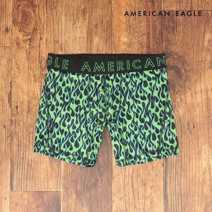 AMERICAN EAGLE/Mサイズ/ボクサートランクス 0236-2985 抗菌 ストレッチ◎ ファイヤー プリント 新品/緑/グリーン/ih197/