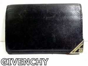 X4K054◆本物◆ ジバンシイ GIVENCHY 本革レザー ブラック 名刺入れ カードケース