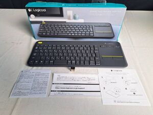 K : logicool ロジクール★タッチパッド搭載ワイヤレスキーボード★K400 Plus Media 動作未確認