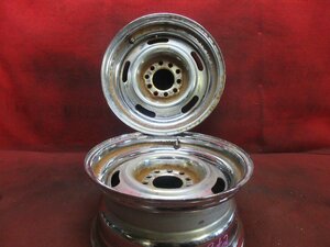 スチール ホイール 2本 DOT US 15×7J 5穴 PCD 114.3/120.65 +17 ハブ径 81 鉄チン 旧車◆4988H-K4