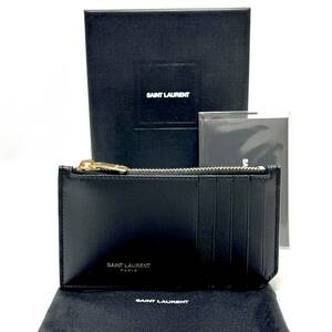 極美品 SAINT LAURENT PARIS サンローランパリ フラグメント ジップ カード ケース 財布 コインケース 458583 小銭入れ コインケース