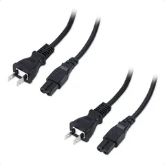 【PSE認証済】 Cable Matters 2本セット AC電源ケーブル 1m メガネ型 2ピンソケット（125V 7A対応）【2ピンメス⇔2ピンプラグ】 電源コード