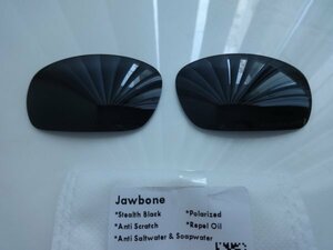 POLARIZED刻印入り！★OAKLEY RACING JACKET JAWBONE レーシングジャケット用 カスタム偏光 レンズ BLACK Color Polarized 新品