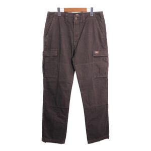 Dickies ディッキーズ 後染め カーゴ ワークパンツ ブラウン (メンズ W33) 中古 古着 R7719