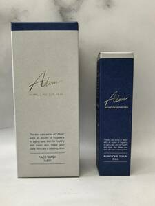 【2点おまとめ】Alom アロム エイジングケア セラム（美容液）48ml／フェイスウォッシュ（洗顔料）110g／ 男性用 メンズ 化粧品