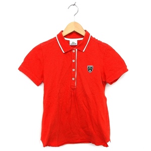 ラコステ LACOSTE 国内正規品 ポロシャツ ロゴ ステンカラー コットン 綿 半袖 42 赤 レッド /NT28 レディース