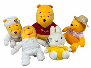 ■ 美品 くまのプーさん ミッフィー ぬいぐるみ5点まとめ アミューズメント プライズ景品 Winnie the Pooh サンタ 麦わら帽 Miffy