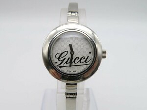 1円◆稼働◆ グッチ 105 シルバー クオーツ レディース 腕時計 N25605