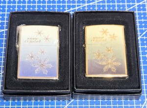 スノークリスタル ZIPPO ２個セット　オイルライター ジッポー Zippo 喫煙グッズ １円スタート