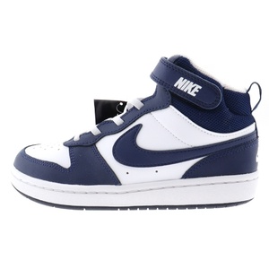 NIKE ナイキ COURT BOROUGH MID2 コート ボロー ミッドカット スニーカー ネイビー/ホワイト キッズ US2Y/21cm CD7783‐107