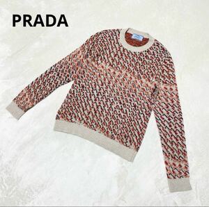 1円〜美品 現行タグ PRADA ニット 総柄 サイズ40