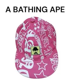 レア　A BATHING APE ピンクキャップ グラフィティ