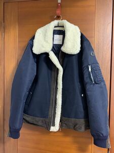 モンクレール　plovan 4 ネイビー　ムートン　スエード　moncler