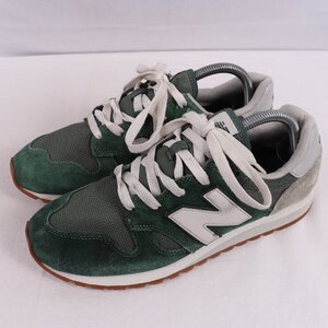 520 ニューバランス 26.0cm/New Balance 緑 グリーン グレー 灰色 白 中古 古着 スニーカー メンズ yy9730