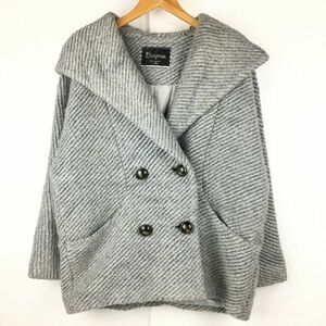 Diagram/ダイアグラム 　フード付/ショート丈ピーコート　サイズ36　グレー　グレースコンチネンタル　日本製　jacket　jumper 管NO.WA3-20