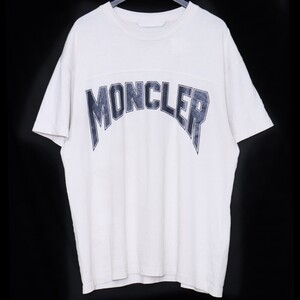 MONCLER ロゴTシャツ XLサイズ ホワイト C-SCOM-22-43301 モンクレール ラメ入り クルーネック半袖カットソー tee