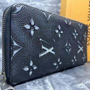 ■現行／美品■ ルイヴィトン LOUIS VUITTON ヴェルティカル 長財布 モノグラム カウハイド レザー 黒 メンズ ビジネス エンボス M81775