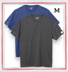 【2枚組】 Tシャツ ポケット付き クルーネック レギュラーフィット 半袖 M