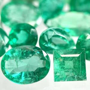 (天然エメラルドおまとめ49ct)u ルース 裸石 宝石 ジュエリー jewelry emerald beryl ベリル 緑玉 カボションS