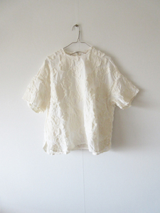 未使用 2024SS R&D.M.Co- / オールドマンズテーラー 6900 BOTANICAL CUT JACQUARD PULLOVER SHIRT F NATURAL / ブラウス